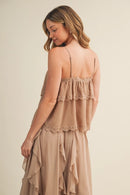 Delicate Lace Inset Tiered Camisole