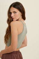 Seagrass Seamless Ribbed High Neck Bralette