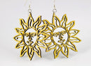 Sun Wooden Earrings