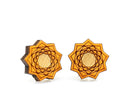 Vector Flower Stud Wooden Earrings