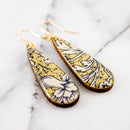 Gold Florentine Teardrop Earrings