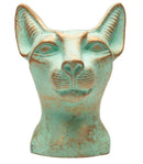 Bastet Cat Bust Patina Sm - 3.5"