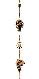 Ancient Graffiti Pine Cone & Bell Rain Chain