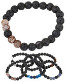 Lava Bead Bracelet With Semi Precious Stone