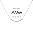 Mama Morse Code Dainty Stone Necklace