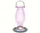 Cranberry Vintage Glass Bottle Hummingbird Feeder