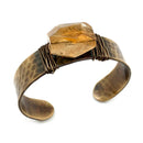 Banjara Hammered Cuff  - Yellow Aventurine