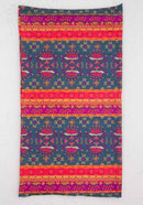 Navy Red Magenta Flower Boho Bandeau
