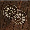 Brass Thorn Spiral Earrings