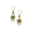 Tanvi Aventurine Earrings - Geometric Fringe