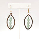 Wire-Wrapped Aventurine Stone Earrings