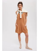 Terracotta Slub Romper with Pockets