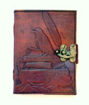 Raven on Books Embossed Leather Journal
