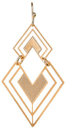 Gold Double Diamond Earrings