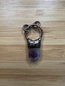 Rough Single Amethyst & Brass Pendant