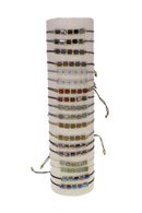 Glass Bead Bracelet with Pull String
